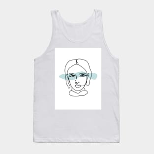 Minimal Line Drawing Female Face Tank Top